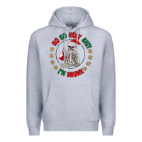 Heather Grey ho ho holly shit skeleton santa Premium Hoodie - MaliasSmallBusiness
