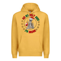 Mustard ho ho holly shit skeleton santa Premium Hoodie - MaliasSmallBusiness