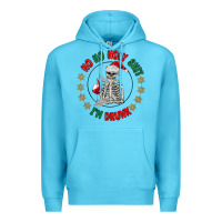 Ocean Blue ho ho holly shit skeleton santa Premium Hoodie - MaliasSmallBusiness