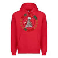 Red ho ho holly shit skeleton santa Premium Hoodie - MaliasSmallBusiness