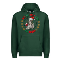Sports Green ho ho holly shit skeleton santa Premium Hoodie - MaliasSmallBusiness