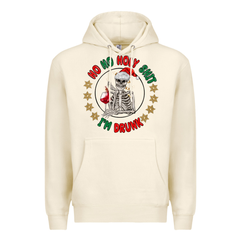 Ho Ho Holly Shit Skeleton Santa Premium Hoodie by MaliasSmallBusiness | Teevron
