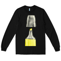 Black yellow highlighter pen fa element Long Sleeve Tee - FaDigitalArtStudio