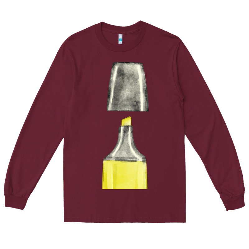 Yellow Highlighter Pen Fa Element Long Sleeve Tee by FaDigitalArtStudio | Teevron