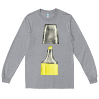 Heather Grey yellow highlighter pen fa element Long Sleeve Tee - FaDigitalArtStudio