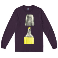 Plum yellow highlighter pen fa element Long Sleeve Tee - FaDigitalArtStudio