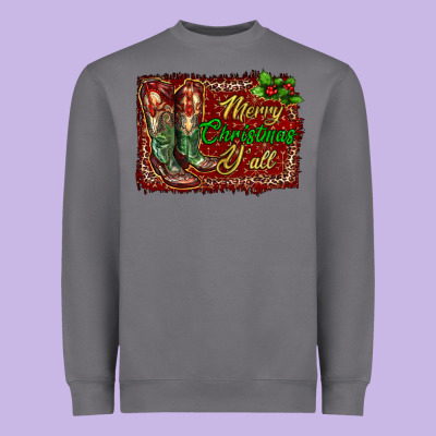 Heavyweight Sweatshirt Merry Christmas Y'all Boots