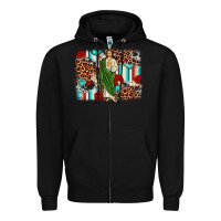 Black san judas leopard cowhide background Zipper Hoodie - JahusDesignShop