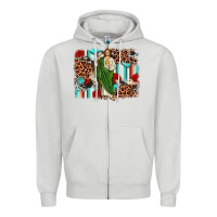 Dove Grey san judas leopard cowhide background Zipper Hoodie - JahusDesignShop