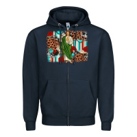 Navy san judas leopard cowhide background Zipper Hoodie - JahusDesignShop