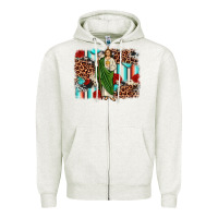 Oatmeal Heather san judas leopard cowhide background Zipper Hoodie - JahusDesignShop