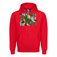 Red san judas leopard cowhide background Zipper Hoodie - JahusDesignShop