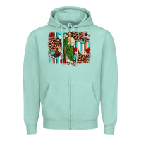 Seafoam san judas leopard cowhide background Zipper Hoodie - JahusDesignShop