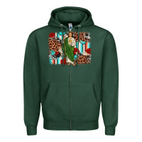 Sports Green san judas leopard cowhide background Zipper Hoodie - JahusDesignShop