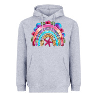 Heather Grey summer rainbow Heavyweight Hoodie - NancyCooperArtShop