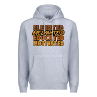 Heather Grey elevated melanated educated motivated Premium Hoodie - NancyCooperArtShop