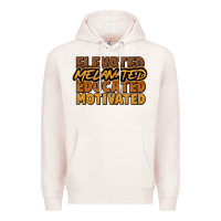 Pale Pink elevated melanated educated motivated Premium Hoodie - NancyCooperArtShop