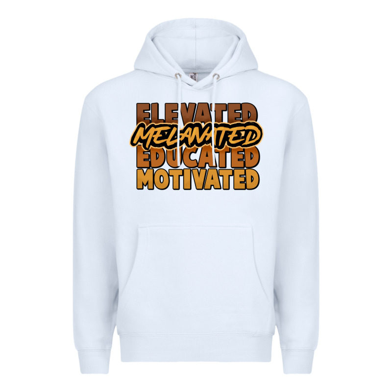 Elevated Melanated Educated Motivated Premium Hoodie by NancyCooperArtShop | Teevron