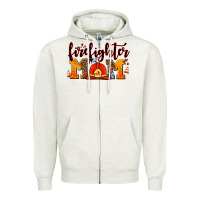 Oatmeal Heather firefighter  mom Zipper Hoodie - AdoDesignShop