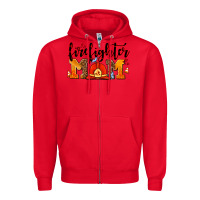 Red firefighter  mom Zipper Hoodie - AdoDesignShop