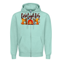 Seafoam firefighter  mom Zipper Hoodie - AdoDesignShop