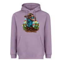 Lavender western boots and hat cactus leopard serape pattern Heavyweight Hoodie - BarkalooDesign
