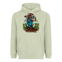 Matcha western boots and hat cactus leopard serape pattern Heavyweight Hoodie - BarkalooDesign