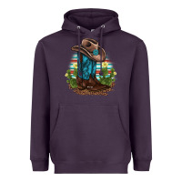 Plum western boots and hat cactus leopard serape pattern Heavyweight Hoodie - BarkalooDesign