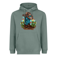 Sage western boots and hat cactus leopard serape pattern Heavyweight Hoodie - BarkalooDesign