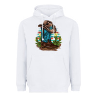 White western boots and hat cactus leopard serape pattern Heavyweight Hoodie - BarkalooDesign