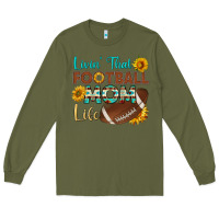 Army Green livin' that football mom life Long Sleeve Tee - HRA Design Shop