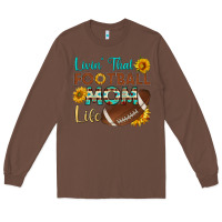 Chestnut livin' that football mom life Long Sleeve Tee - HRA Design Shop