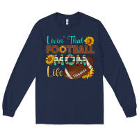 Navy livin' that football mom life Long Sleeve Tee - HRA Design Shop