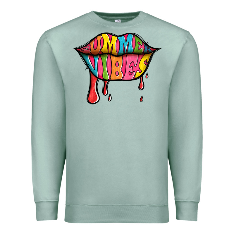 Summer Vibes Lips Premium Sweatshirt by Jasminsmagicworld | Teevron