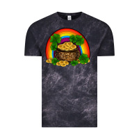 Cloud Black st patricks shamrock gold leopard rainbow Vintage Tee - RanaPortraitStore