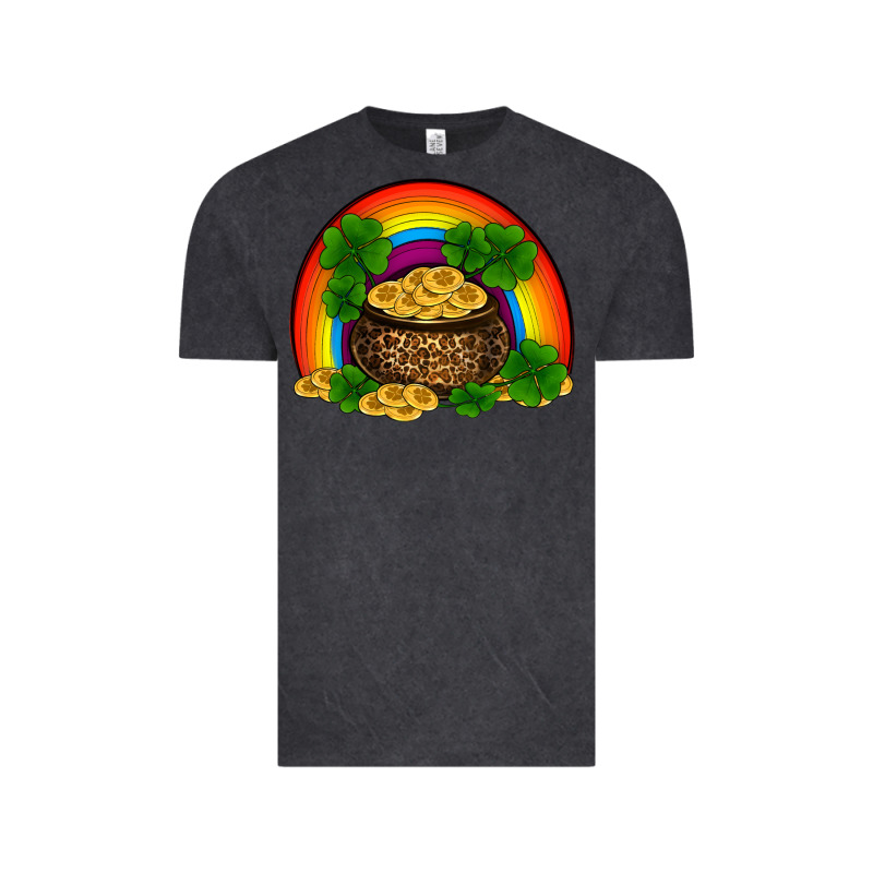 St Patricks Shamrock Gold Leopard Rainbow Vintage Tee by RanaPortraitStore | Teevron