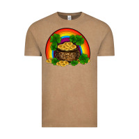 Vintage Coffee st patricks shamrock gold leopard rainbow Vintage Tee - RanaPortraitStore