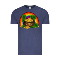 Vintage Denim st patricks shamrock gold leopard rainbow Vintage Tee - RanaPortraitStore