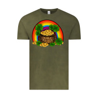 Vintage Olive st patricks shamrock gold leopard rainbow Vintage Tee - RanaPortraitStore