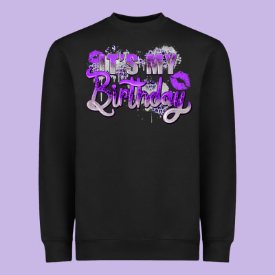 Purple Its My Birthday Heavyweight Sweatshirt Designed By Zillion Design Studio