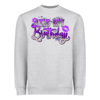 Heather Grey purple its my birthday Heavyweight Sweatshirt - Zillion Design Studio