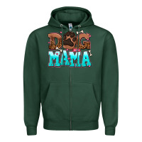 Sports Green dog mama Zipper Hoodie - AdoDesignShop