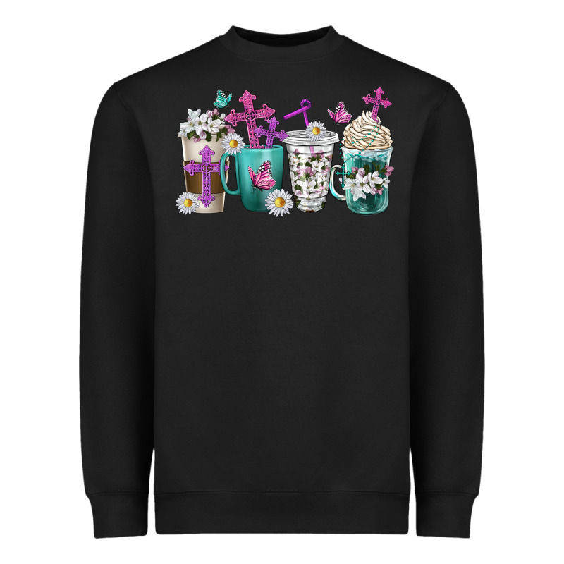 Blessed Coffee Cups Heavyweight Sweatshirt by texasbilliewilder | Teevron
