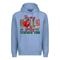 Colony Blue in my holly jolly teacher era Premium Hoodie - MaliasSmallBusiness