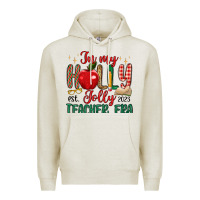 Oatmeal Heather in my holly jolly teacher era Premium Hoodie - MaliasSmallBusiness