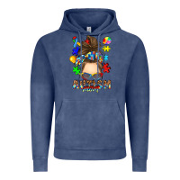 Vintage Denim messy bun autism mom Vintage Hoodie - RanaPortraitStore