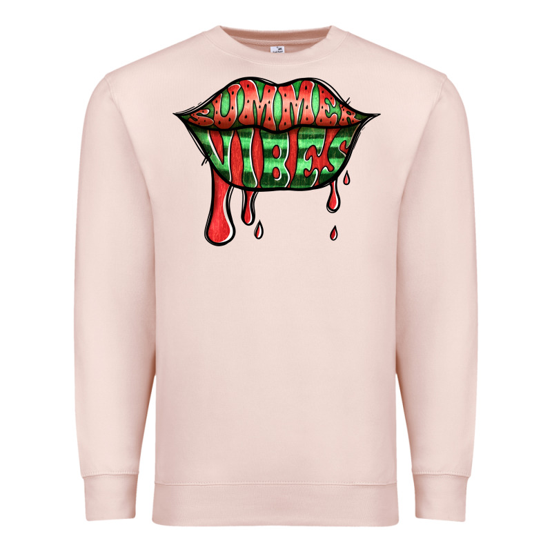 Summer Vibes Watermelon Lips Premium Sweatshirt by Jasminsmagicworld | Teevron