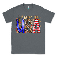 Charcoal Heather god bless the usa Classic Tee - RacoonDesign