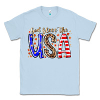 Dusty Blue god bless the usa Classic Tee - RacoonDesign