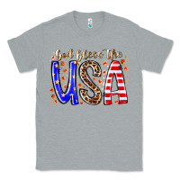 Heather Grey god bless the usa Classic Tee - RacoonDesign